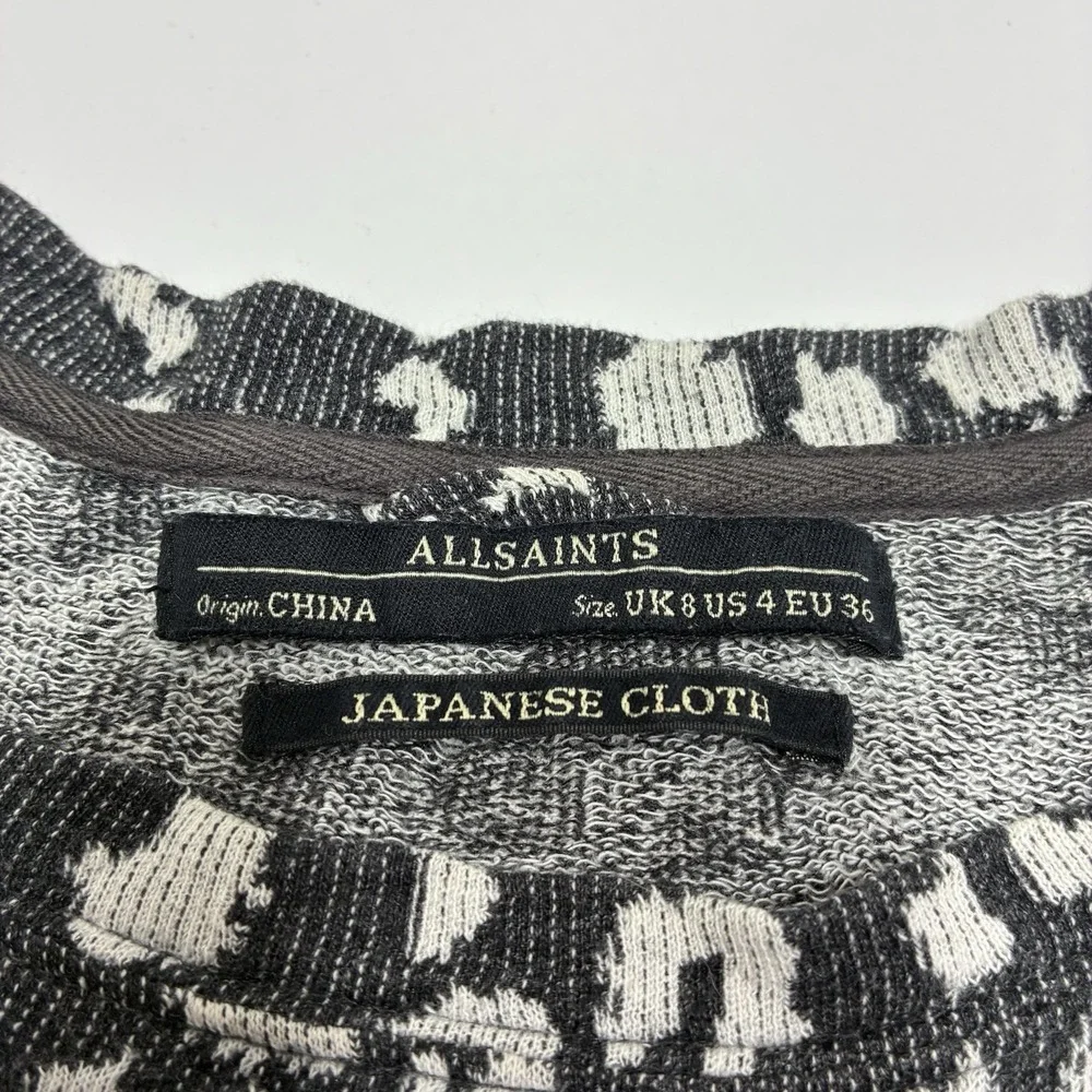 Allsaints Women Animal‎ Print Sweater Long Sleeve Size 4 Crewneck Casual Office